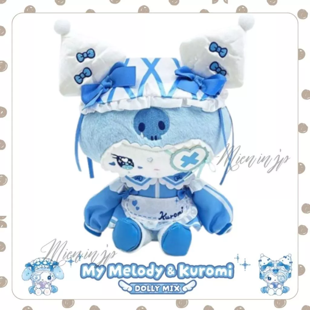 米恩MIENINJP 日本境內版 正版 三麗鷗 DOLLY MIX×美樂蒂&Kuromi  酷洛米 地雷系 吊飾 娃娃-規格圖2