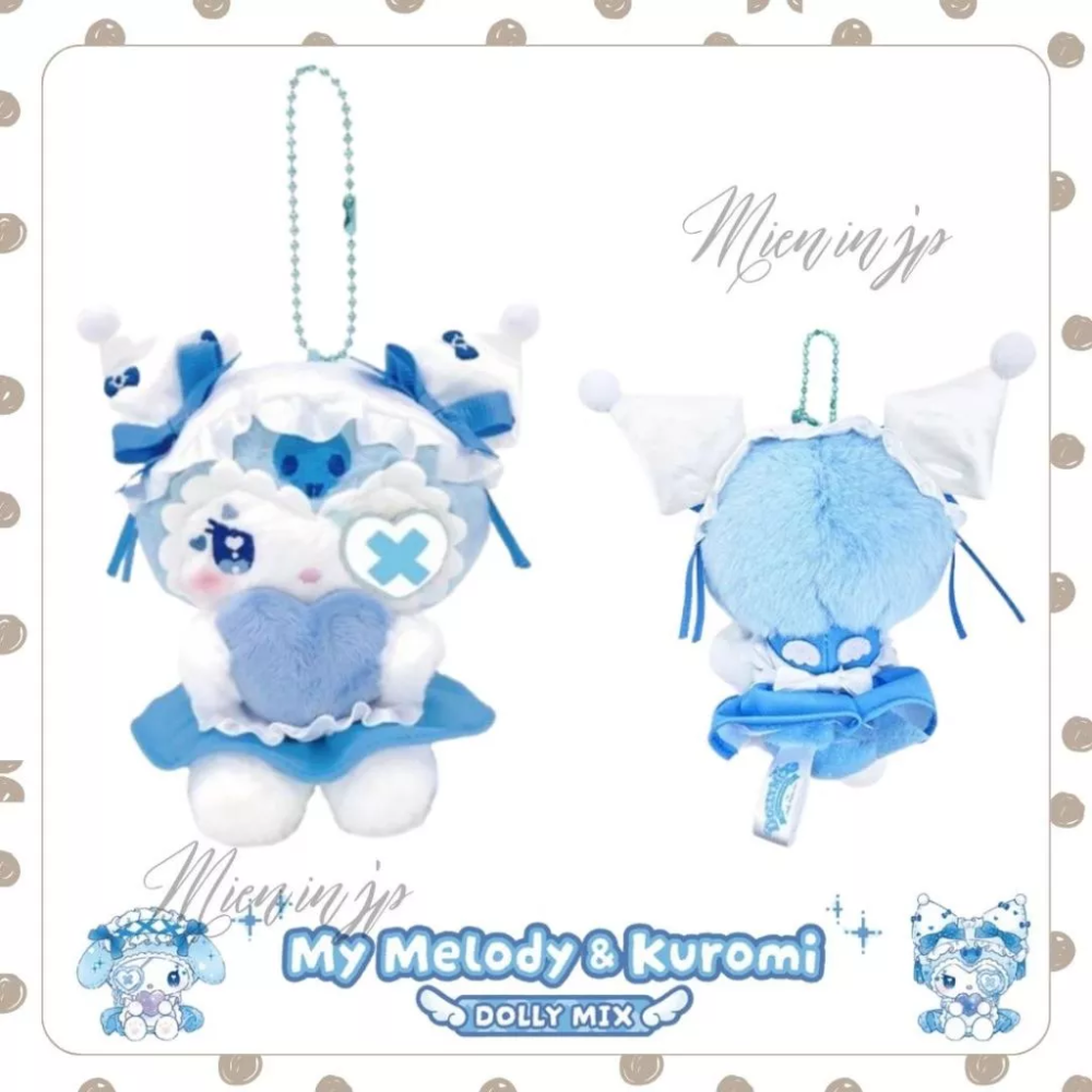 米恩MIENINJP 日本境內版 正版 三麗鷗 DOLLY MIX×美樂蒂&Kuromi  酷洛米 地雷系 吊飾 娃娃-規格圖2