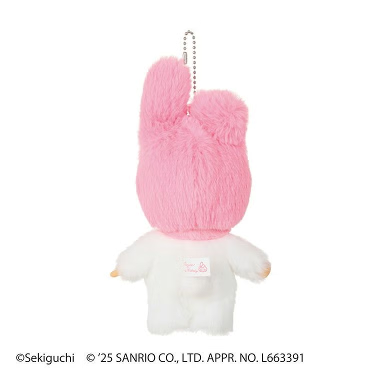 現貨 日本100%正版 Monchhichi x 三麗鷗 蒙奇奇 夢奇奇 美樂蒂 鑰匙圈 吊飾 掛飾-細節圖4