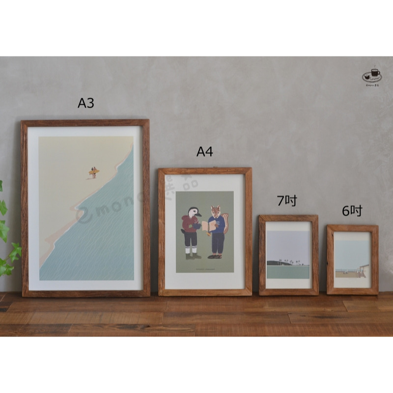 【emono選品】日本進口 老柚木相框 H系列 畫框 明信片夾 6吋 7吋 A4 復古風相框 現貨-細節圖5