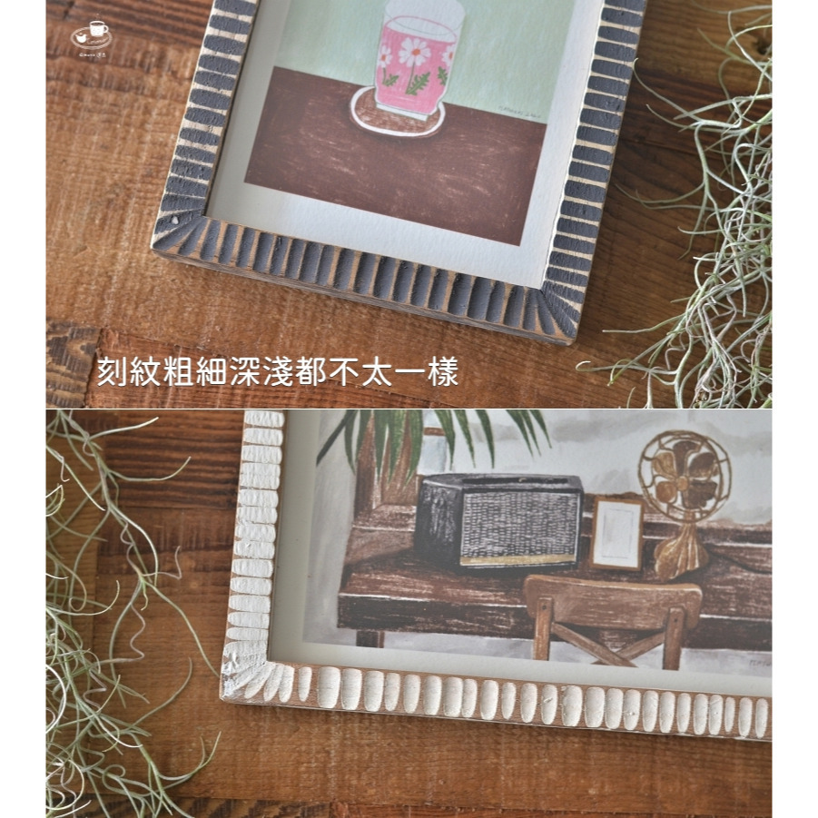 【emono選品】日本進口 天然柚木手工刻紋相框 畫框 明信片夾 6吋 7吋 A4 北歐風相框 復古風 單一售價 現貨-細節圖5