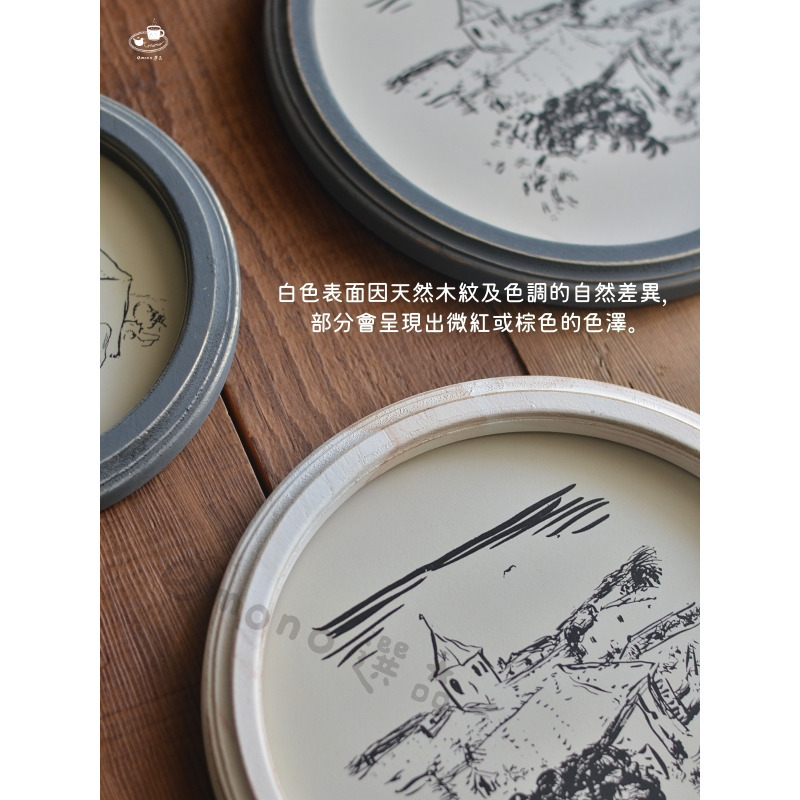 【emono選品】日本進口 天然柚木框架 圓形 畫框 北歐風相框 復古風 單一售價 現貨-細節圖7