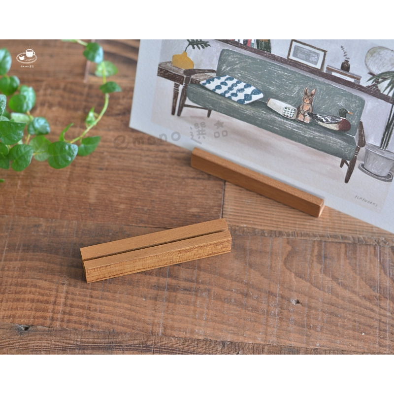 【emono選品】日本進口 天然柚木 名片架 展示牌座 標價牌座 卡片底座 留言夾 現貨-細節圖4