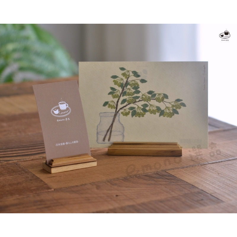 【emono選品】日本進口 天然柚木 歐風名片架 展示牌座 標價牌座 卡片底座 留言夾 現貨-細節圖3