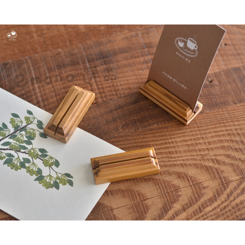 【emono選品】日本進口 天然柚木 歐風名片架 展示牌座 標價牌座 卡片底座 留言夾 現貨-細節圖4