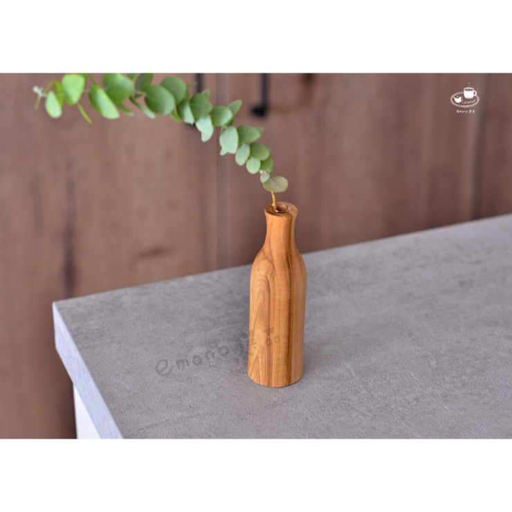【emono選品】日本進口 實木花瓶 一輪插花瓶 柚木花瓶 木瓶 小花瓶-細節圖7