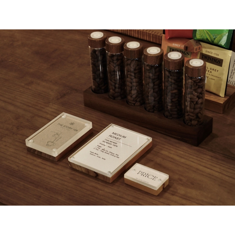 【emono選品】日本進口 天然柚木 價格牌 展示牌座 標價牌座 卡片底座 開店擺攤必備 現貨-細節圖2