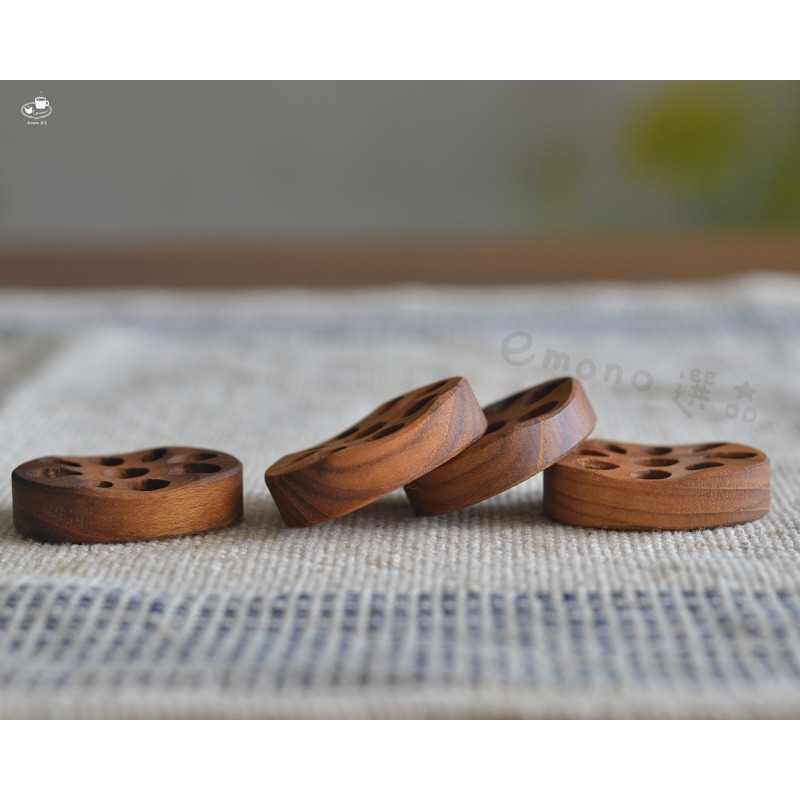 【emono選品】天然柚木 蓮藕造型筷架 餐具架 日本進口-細節圖5