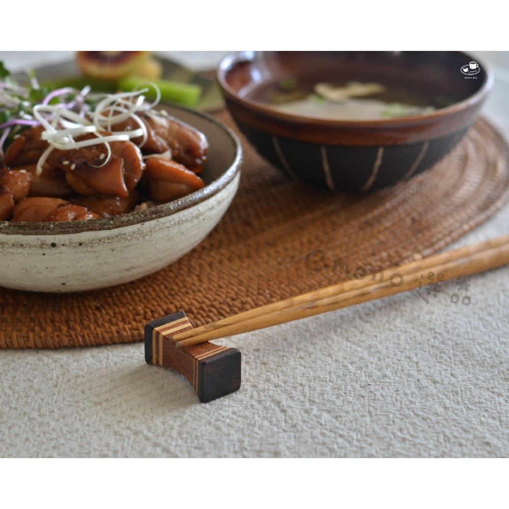 【emono選品】天然木 寄木筷架 餐具架 日本進口 現貨-細節圖2