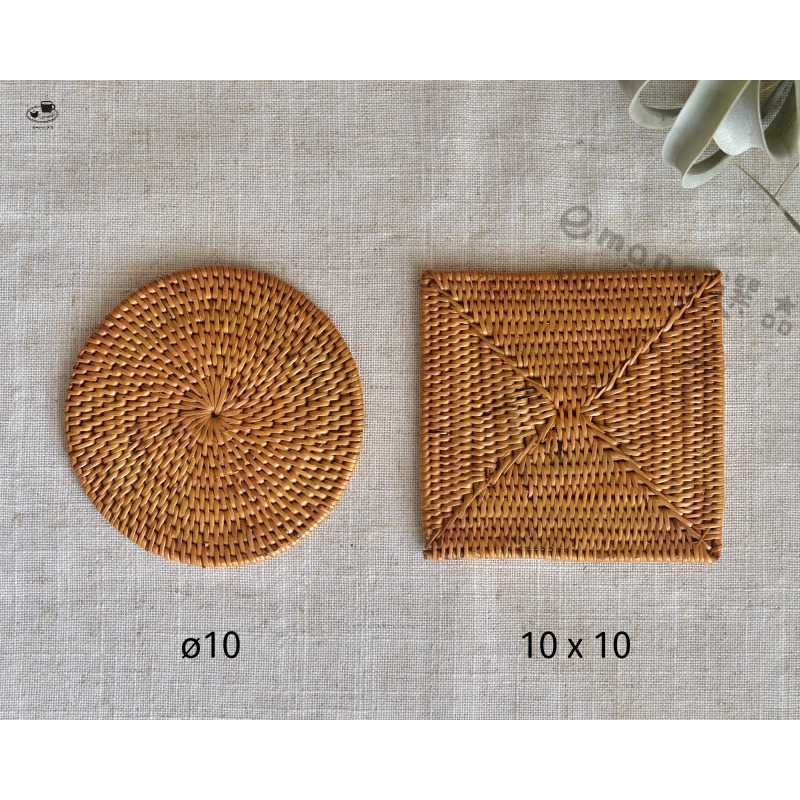 【emono選品】印尼峇里島製 Ata 手工編織杯墊 圓形 方形 隔熱墊 茶杯墊 杯墊 現貨-細節圖8