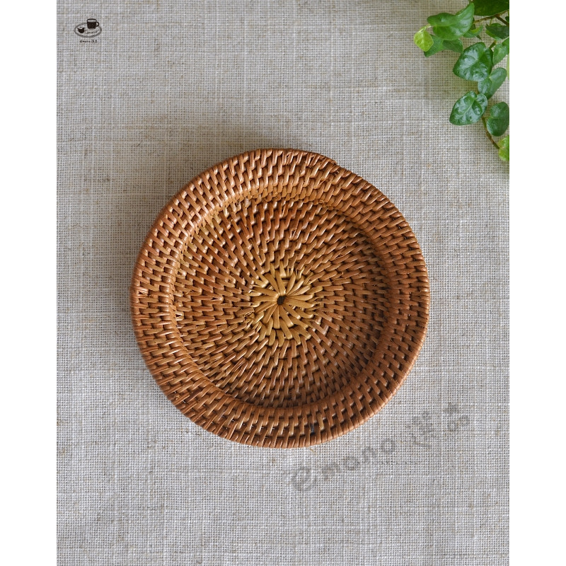 【emono選品】印尼峇里島製 Ata 手工編織邊緣杯墊 圓形 隔熱墊 茶杯墊 現貨 單一販售-細節圖7