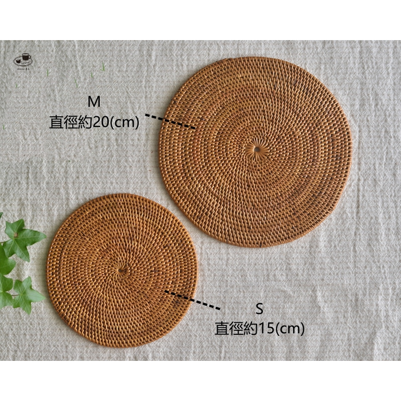 【emono選品】印尼峇里島製 Ata 手工編織餐墊 圓形 隔熱墊 S / M 現貨 單一販售-細節圖5