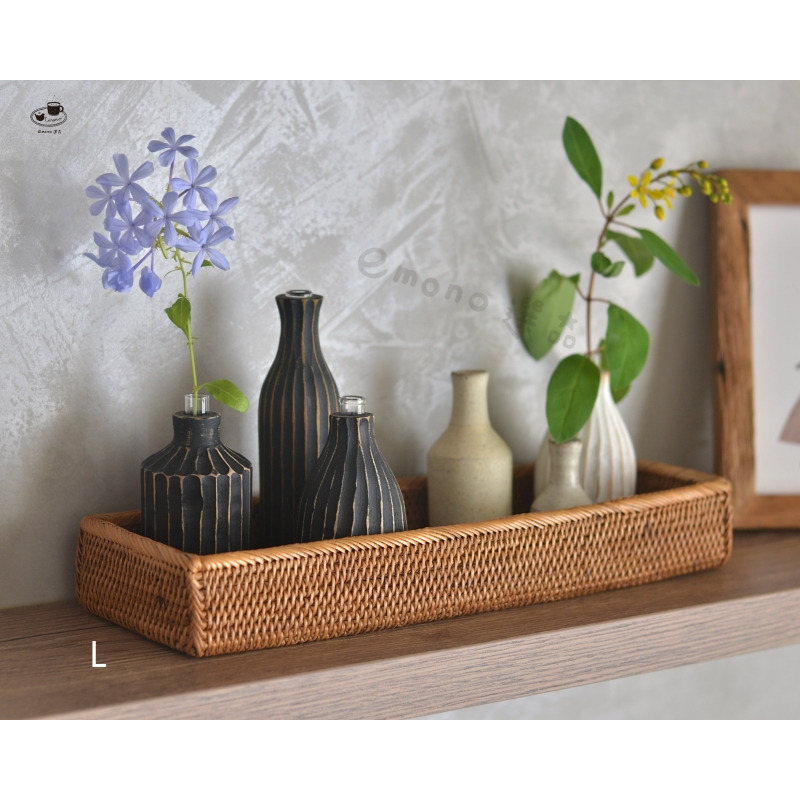 【emono選品】印尼峇里島製 Ata 手工編織置物籃 餐具籃 收納盒 長方形-細節圖4