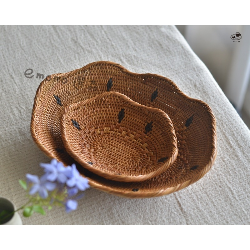 【emono選品】印尼峇里島製 Ata 手工編織 置物籃 橢圓花形 現貨-細節圖5