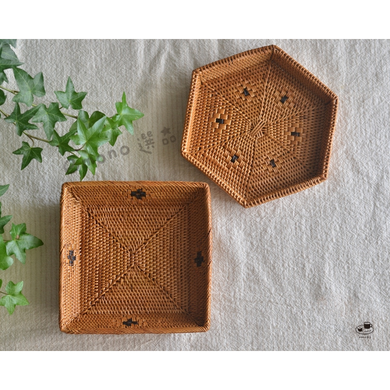 【emono選品】印尼峇里島製 Ata 手工編織 置物籃 小物收納籃 方形 六角形 現貨-細節圖3