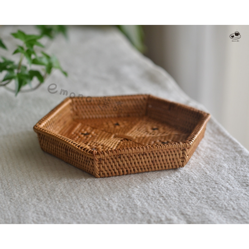 【emono選品】印尼峇里島製 Ata 手工編織 置物籃 小物收納籃 方形 六角形 現貨-細節圖6