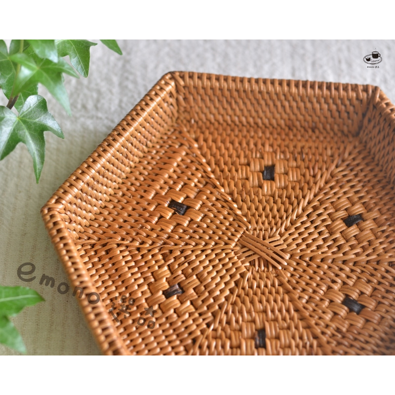 【emono選品】印尼峇里島製 Ata 手工編織 置物籃 小物收納籃 方形 六角形 現貨-細節圖7