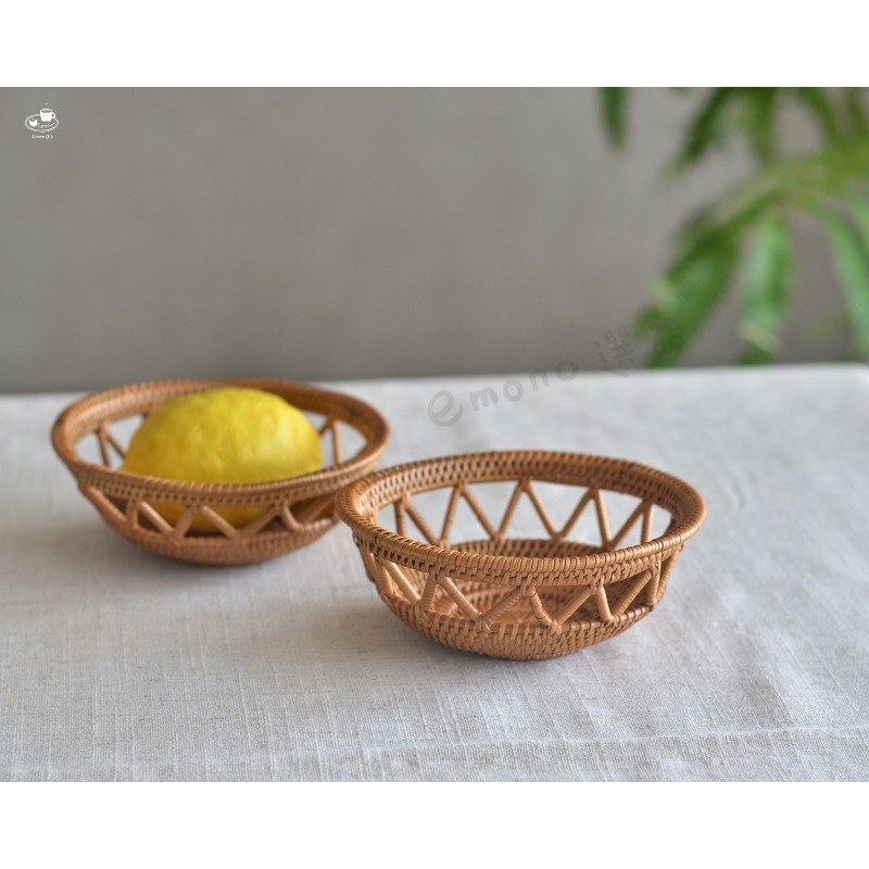 【emono選品】印尼峇里島製 Ata 手工編織迷你水果置物籃 圓形-細節圖2