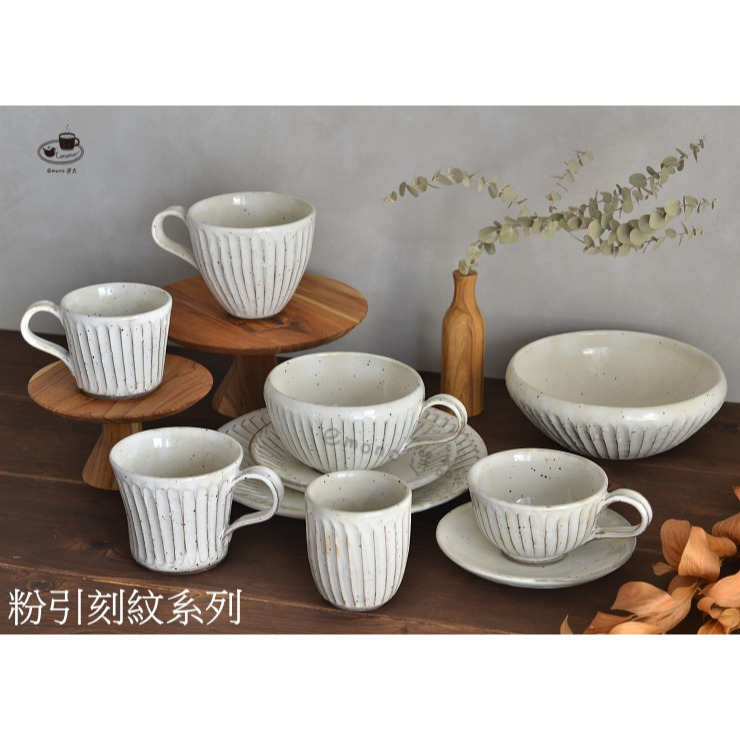 【emono選品】日本製 美濃燒 粉引手工刻紋 直角咖啡杯 馬克杯 現貨-細節圖10
