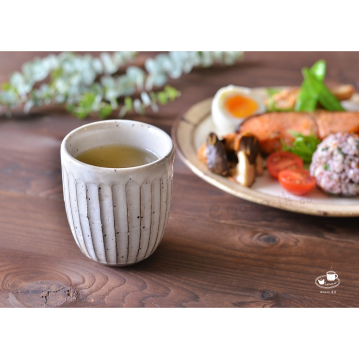【emono選品】日本製 美濃燒 粉引手工刻紋 湯呑 茶杯 現貨-細節圖2