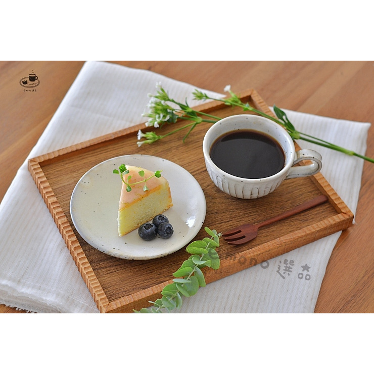 【emono選品】日本製 美濃燒 粉引手工刻紋 咖啡杯盤組 現貨-細節圖3