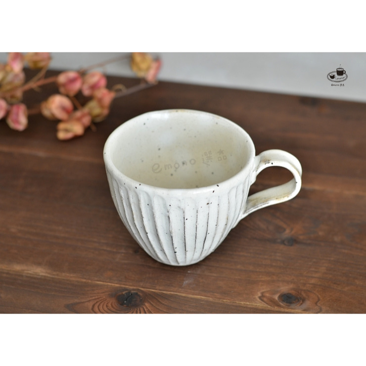 【emono選品】日本製 美濃燒 粉引手工刻紋 拿鐵馬克杯 咖啡杯 現貨-細節圖5