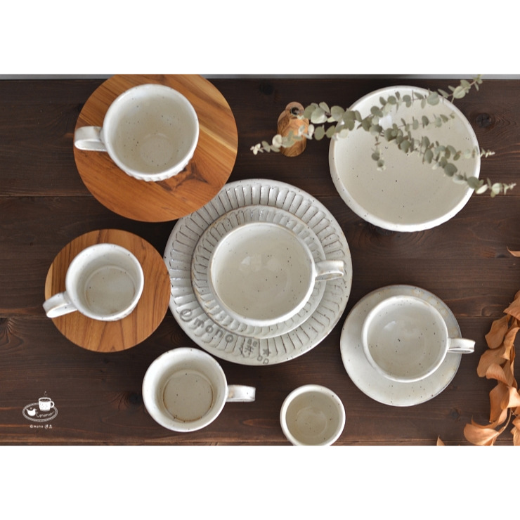【emono選品】日本製 美濃燒 粉引手工刻紋 拿鐵馬克杯 咖啡杯 現貨-細節圖9