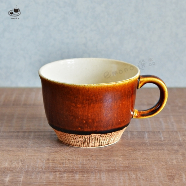 【emono選品】日本製 美濃燒 Kushime刻紋 拿鐵杯-細節圖5