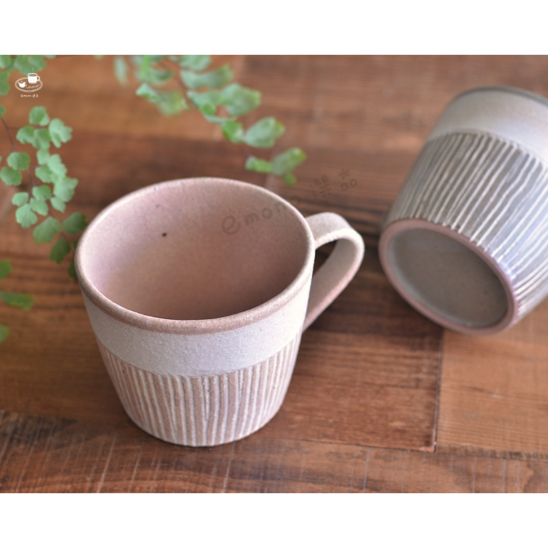 【emono選品】日本美濃燒 松葉象嵌馬克杯 手工馬克杯 自然色 棕色 陶器 現貨-細節圖4