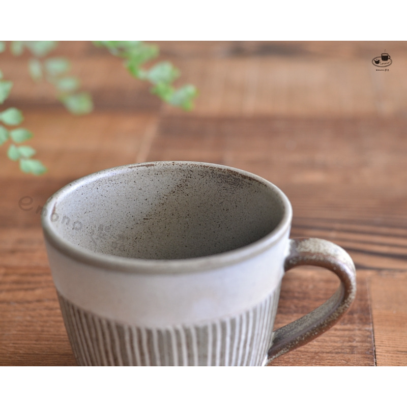 【emono選品】日本美濃燒 松葉象嵌馬克杯 手工馬克杯 自然色 棕色 陶器 現貨-細節圖8