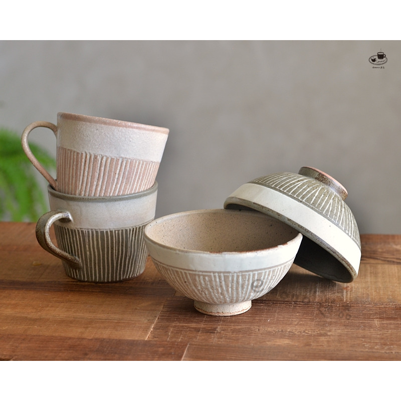 【emono選品】日本美濃燒 松葉象嵌馬克杯 手工馬克杯 自然色 棕色 陶器 現貨-細節圖9