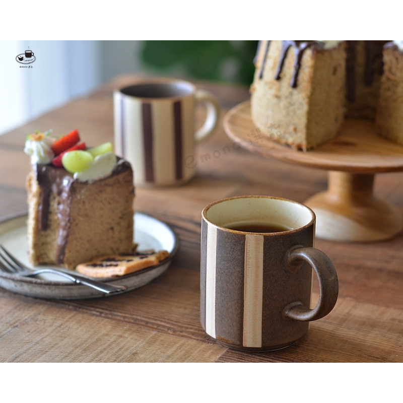 【emono選品】日本 宙窯 soragama 復古風條紋馬克杯 美濃燒 半磁器 單一販售 現貨-細節圖3