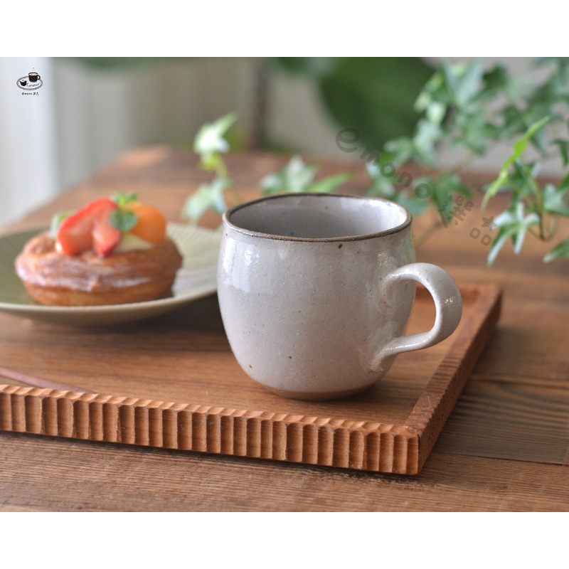 【emono選品】d.d.s. Japan 丸形貫入馬克杯 灰白色 黃色 陶器 日本美濃燒-細節圖2