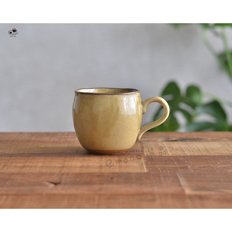 【emono選品】d.d.s. Japan 丸形貫入馬克杯 灰白色 黃色 陶器 日本美濃燒-細節圖3