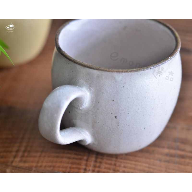 【emono選品】d.d.s. Japan 丸形貫入馬克杯 灰白色 黃色 陶器 日本美濃燒-細節圖6