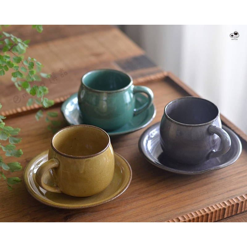 【emono選品】d.d.s. Japan 丸形貫入咖啡杯盤組 陶器 日本美濃燒-細節圖5