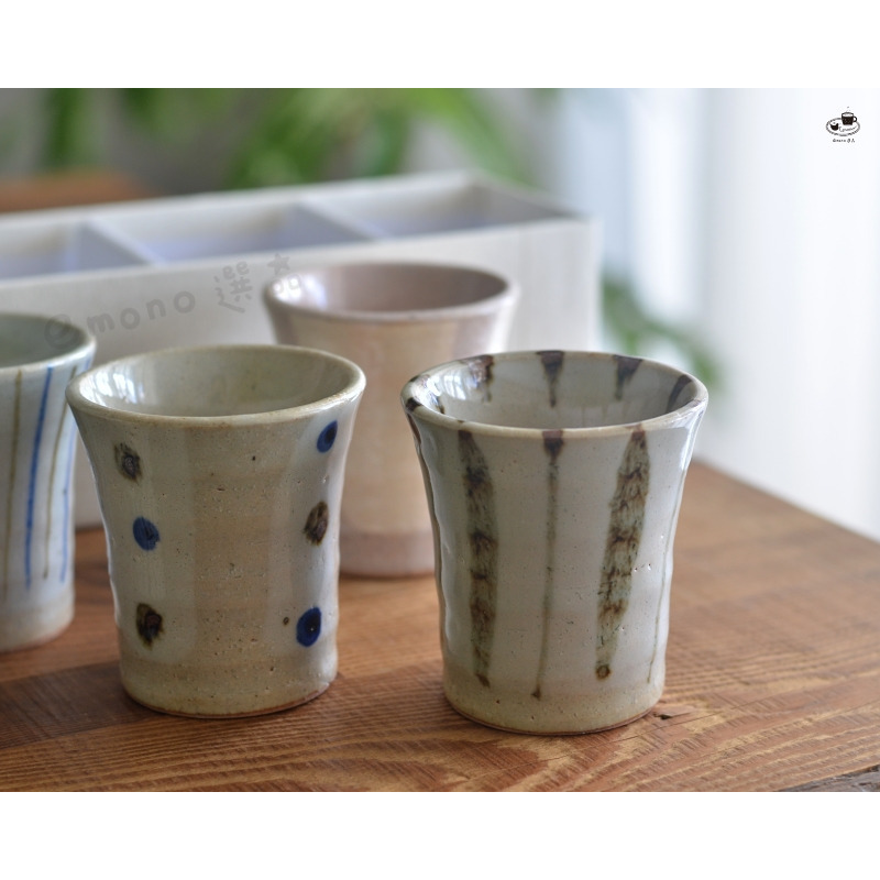 【emono選品】日本製 美濃燒 手繪日式風格 湯吞杯組(五杯組)-細節圖6