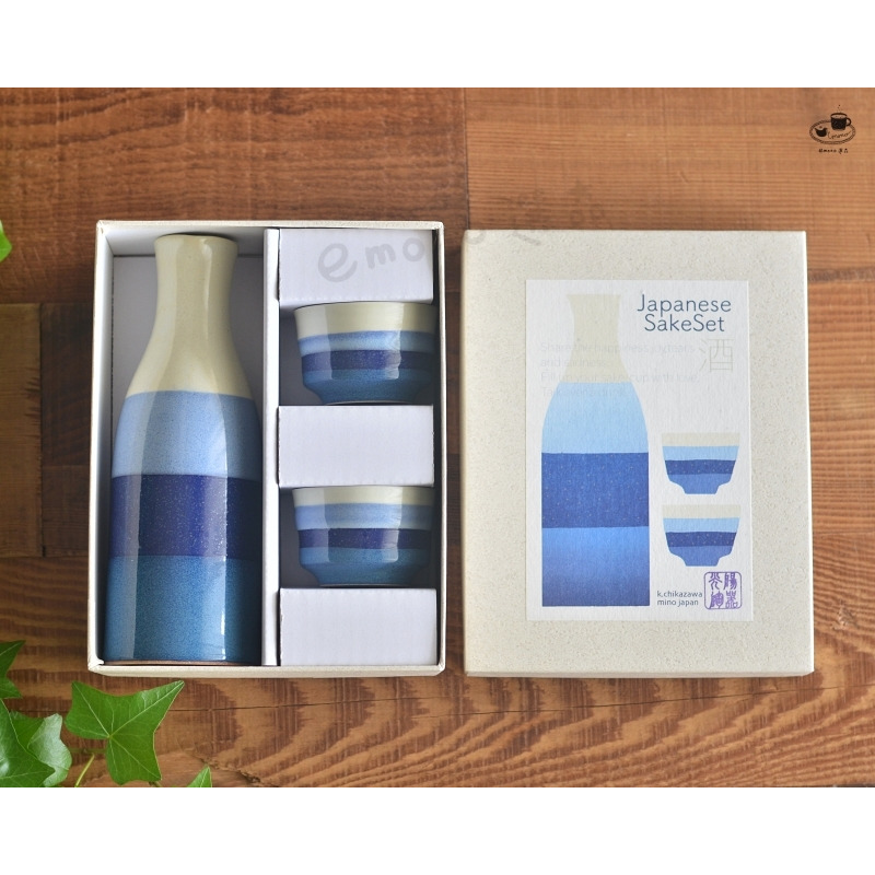 【emono選品】日本美濃燒 藍色重奏酒器組 清酒壺 酒杯 北歐風 現代簡約風格 現貨-細節圖6