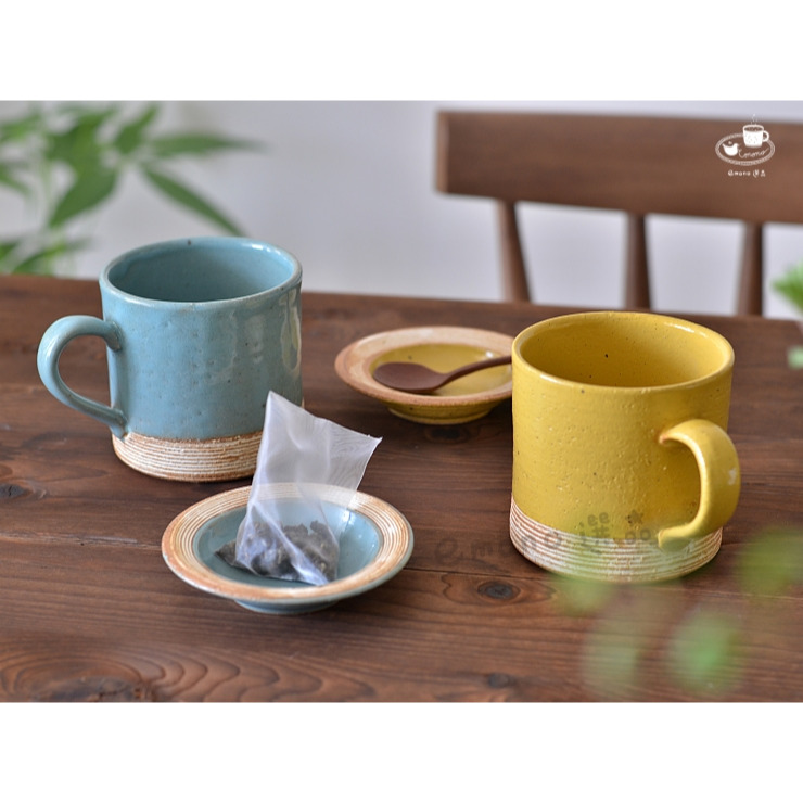 【emono選品】日本 Touji Sorrento系列 馬克杯 馬克杯盤組 水藍色 / 蛋黃色 美濃燒 現貨-細節圖2