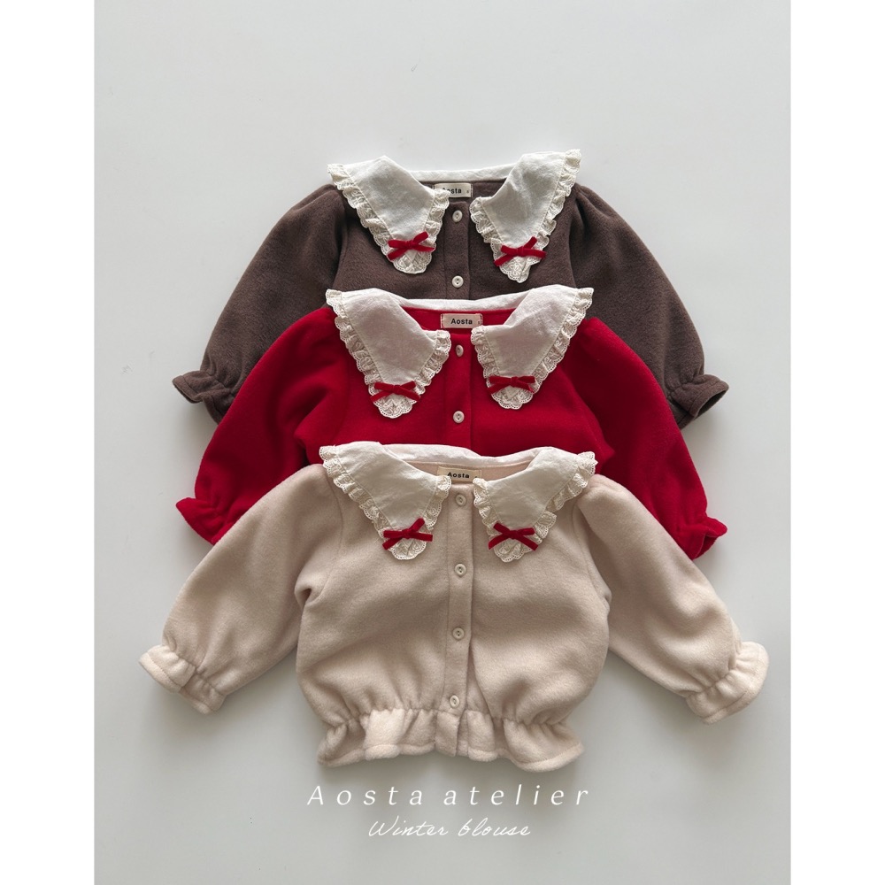 韓國Aosta 紅色 蝴蝶結翻領小外套-細節圖3