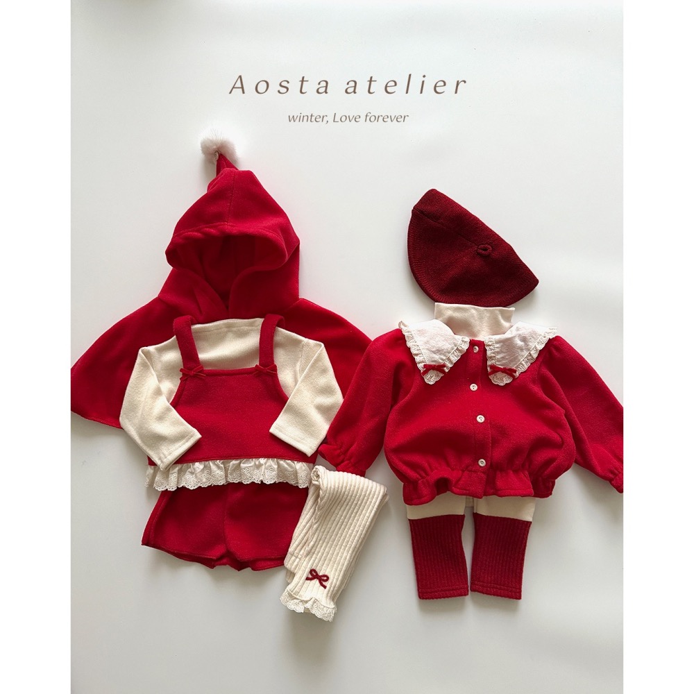 韓國Aosta 紅色 蝴蝶結翻領小外套-細節圖5