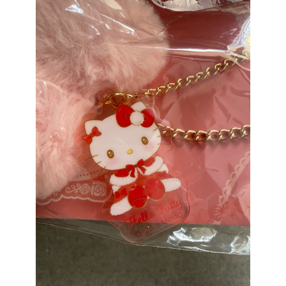 Hello Kitty 冬日一番賞 愛心絨毛吊飾（粉色）-細節圖3