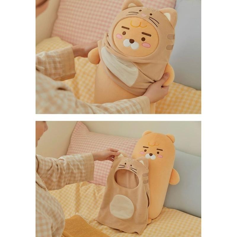 韓國 kakao friends  萊恩 春植 桃子 可換裝小抱枕-細節圖3