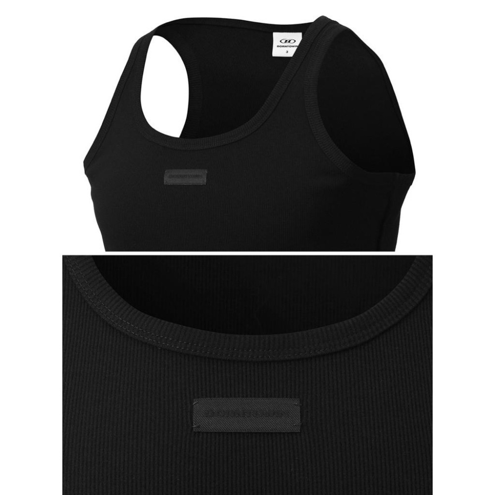 韓國代購 韓國運動品牌  BORNTOWIN 運動 LOGO 夏日背心 背心 黑白兩色-細節圖7