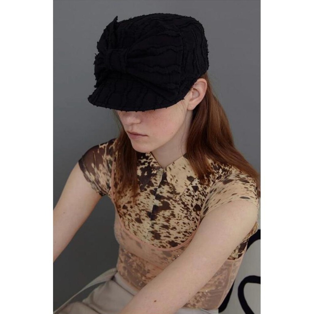 韓國代購 AWESOME NEEDS 緞帶波浪蝴蝶結帽 現貨-細節圖3