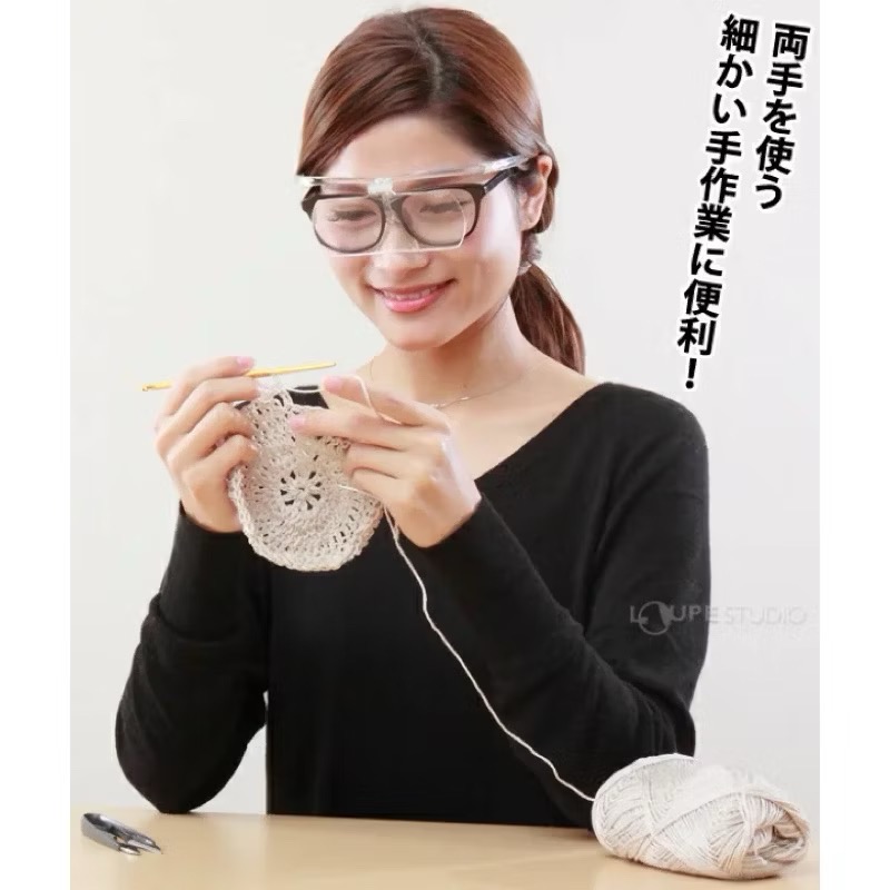 日本製 放大眼鏡 1.6倍 2倍 HF-60D 池田 池田レンズ工業（I.L.K） 美睫 美甲 美容 檢查 縫紉 手工-細節圖3