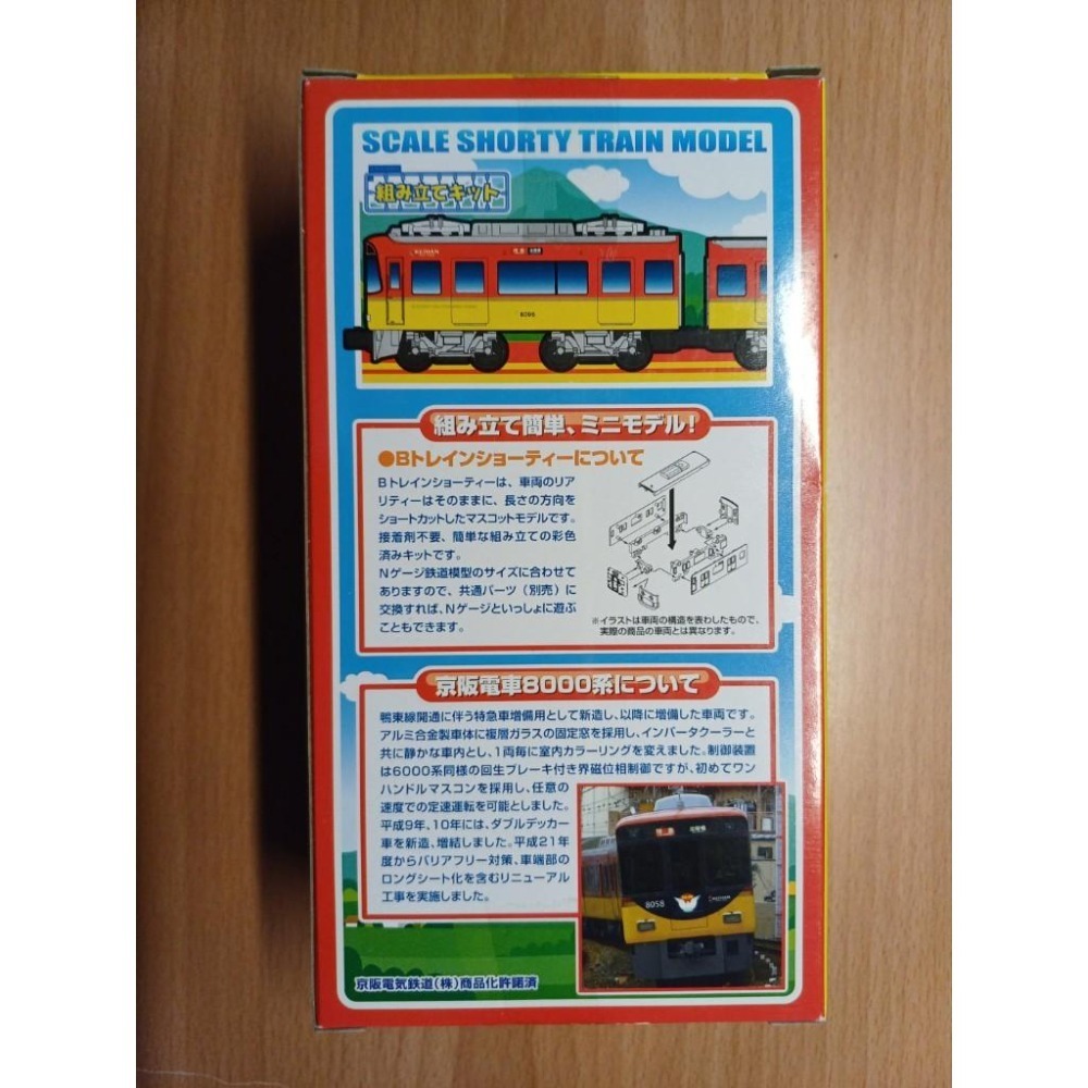 買一送一 絕版品 N規 BANDAI 鐵道 B train 京阪電車 8000系 優雅沙龍 4兩 非KATO TOMIX-細節圖2
