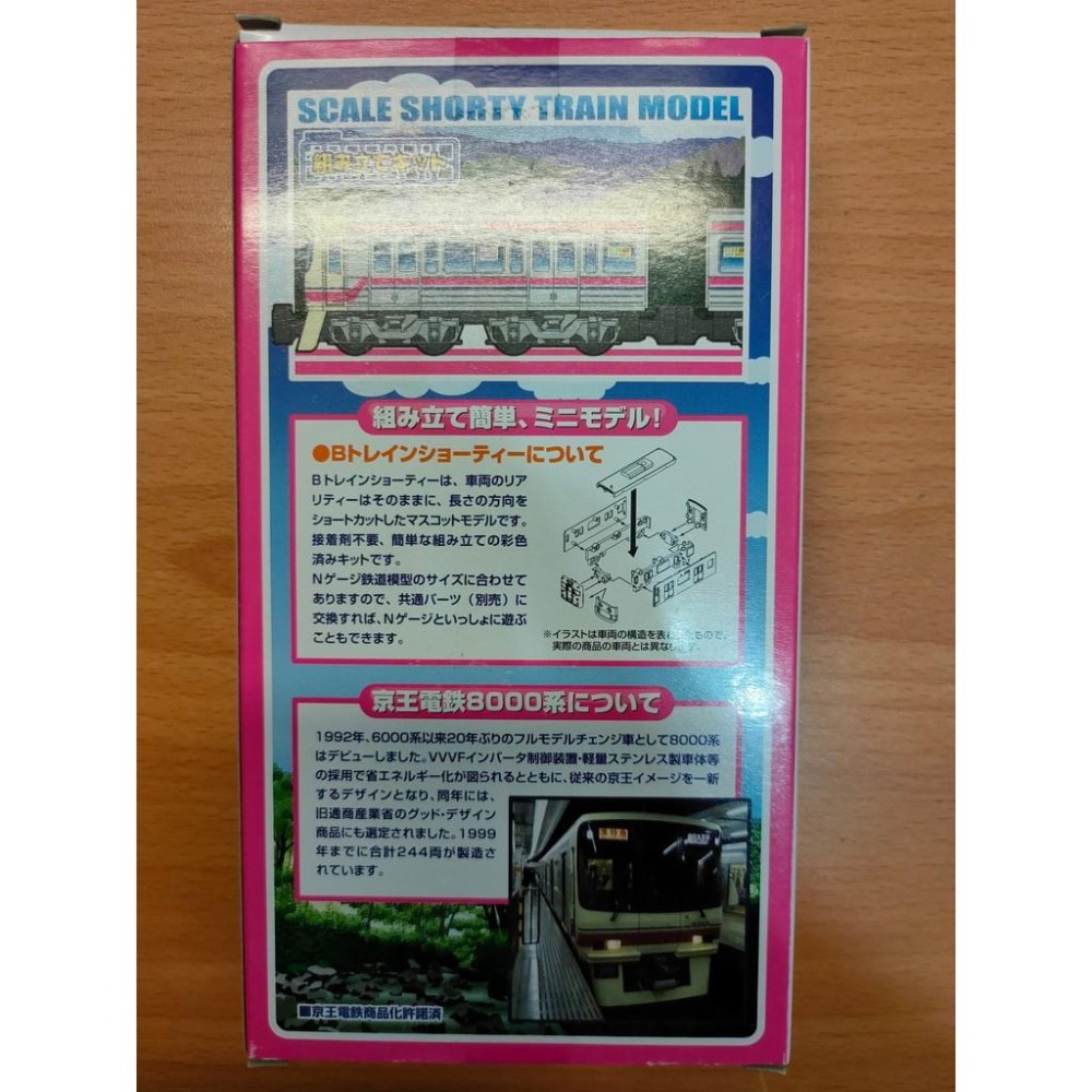 絕版品 N規 BANDAI 鐵道 B train 京王電鐵 8000系-細節圖2