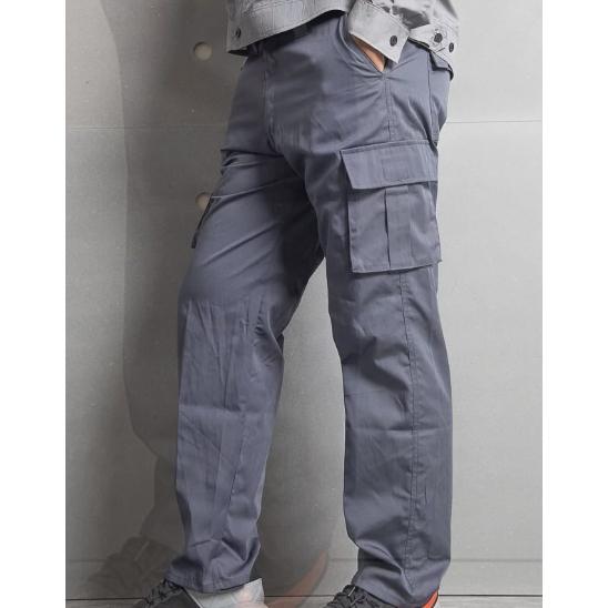 《 豐華圓華 》 工作褲│雙立體側口袋│藍灰-細節圖2