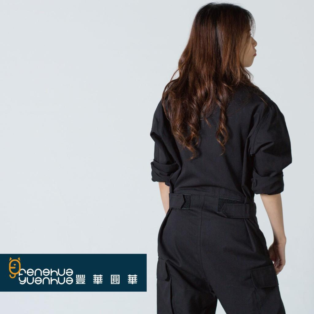 《 豐華圓華 》全新仿美式斜口袋連身工作服 技工連身服 表演連身服 工作服連身黑色-細節圖6